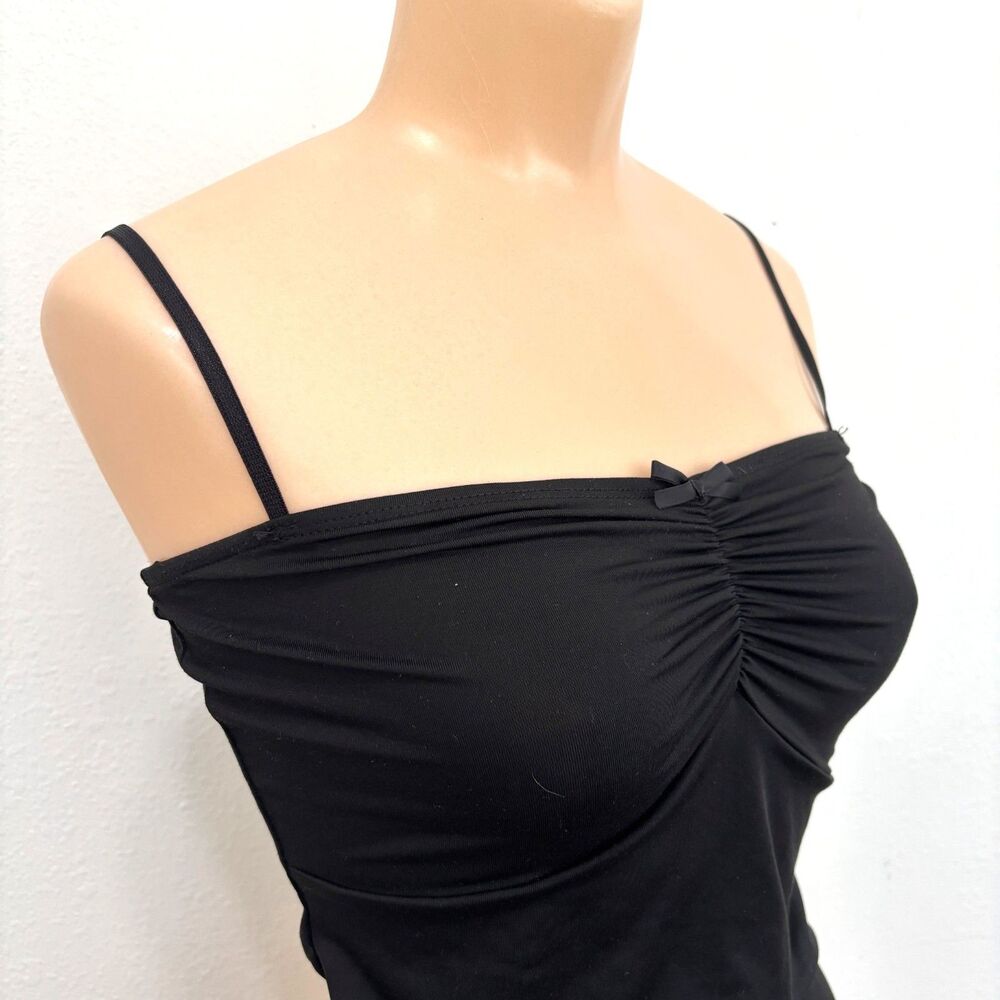 Womens Junior Whimsigoth Crop Cami Medium Clubwear Coquette Cottage Dainty Bow